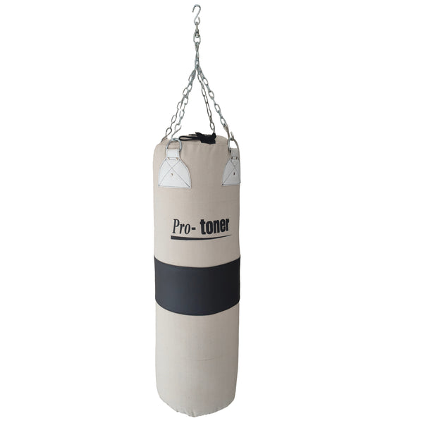 Filled Punching Bag, 33 x 107 cms, 30 kgs, Canvas Material for gym, boxing, martial arts, kickboxing, MMA Protoner - Sports Hubb GYM