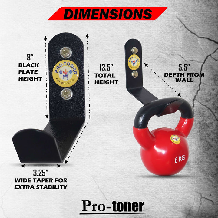 Protoner Kettlebell Storage Wall Mount, 100+lbs 45 kg Capacity, Home Gym Storage Rack, Hang Any Size Kettlebell, Hardware Included | Gym Equipment | Home Gym Equipment | Commercial Gym Machines | Strength Training Equipment | Protoners | [2025]