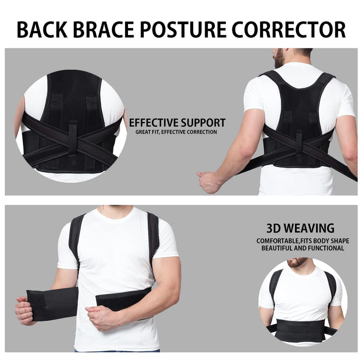 Protoner free Size Posture Corrector For Men And Women Back Support Belt Back Pain Back Straight And Shoulder Support Belt Universal Size Metallic Belt Protoners GYM