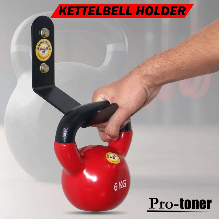 Protoner Kettlebell Storage Wall Mount, 100+lbs (45 kg) Capacity, Home Gym Storage Rack, Hang Any Size Kettlebell, Hardware Included