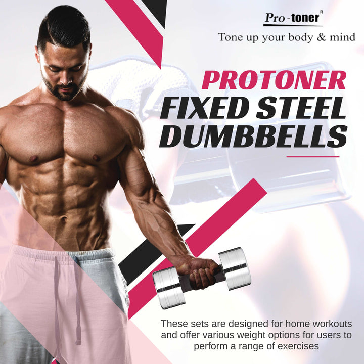 Pair of Steel Dumbbells Protoner - Sports Hubb GYM