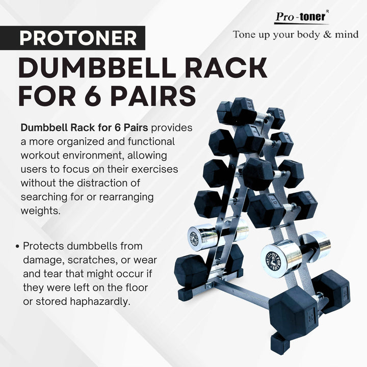 Protoner dumbbell rack for 6 pairs for home gym fitness Protoners GYM