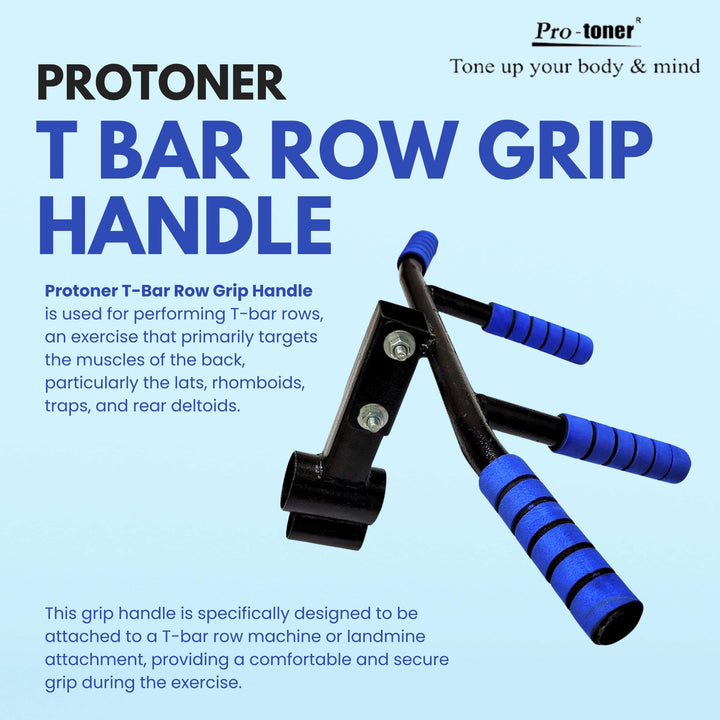 Protoner T Bar Row Grip Handle,Landmine Attachment with 1 and 2 inch Holes for Olympic and Standard Barbell Weight Bar, Home Gym Back Muscles Deadlift Squat Rack Exercise Equipment | Gym Equipment | Home Gym Equipment | Commercial Gym Machines | Strength Training Equipment | Protoners | [2025]