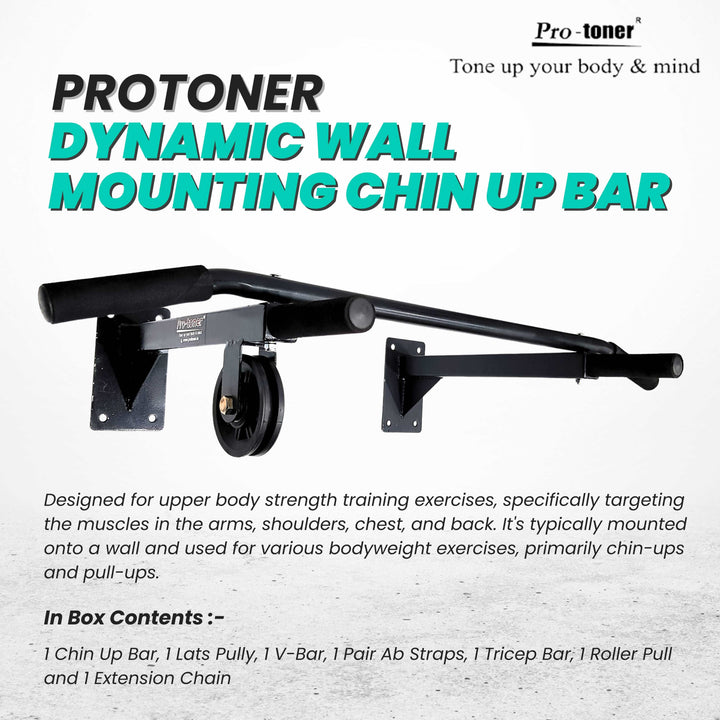 Protoner Dynamic Wall Mounting Chin up Bar Combo Protoners GYM