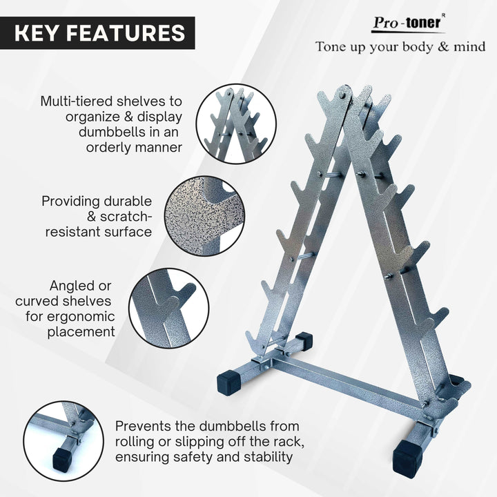 Protoner dumbbell rack for 6 pairs for home gym fitness Protoners GYM