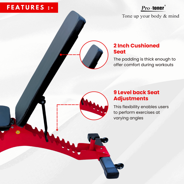 Heavy duty free standing bench with multiple adjustment levels Protoner - Sports Hubb GYM