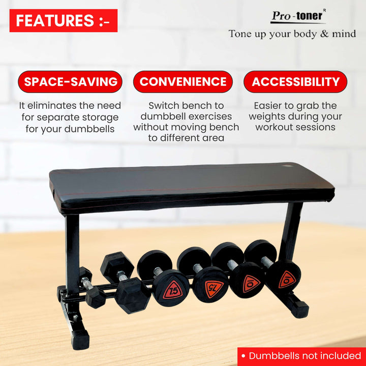 Protoner Flat bench with dumbbell rack Protoner GYM