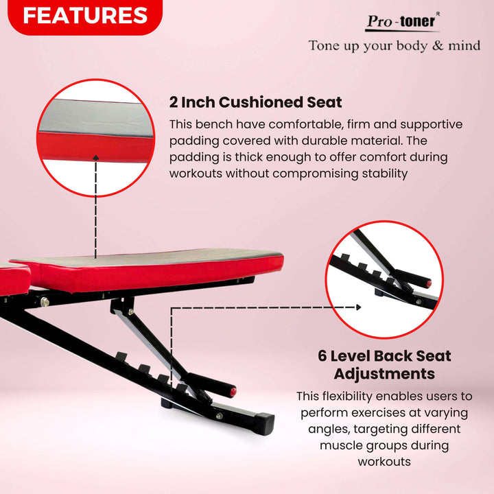 Protoner Adjustable heavy duty bench Protoner - Sports Hubb GYM