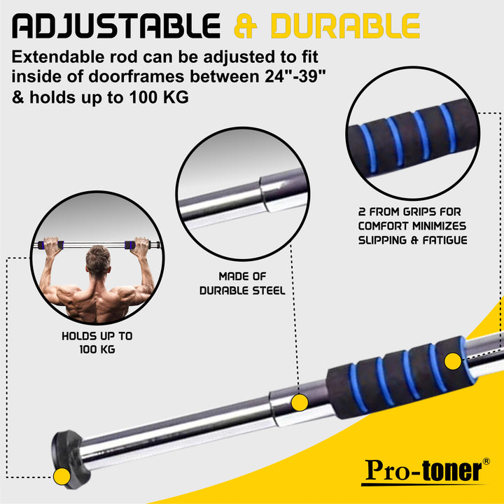 Protoner Door Bar for pullups Adjustable length Protoners GYM