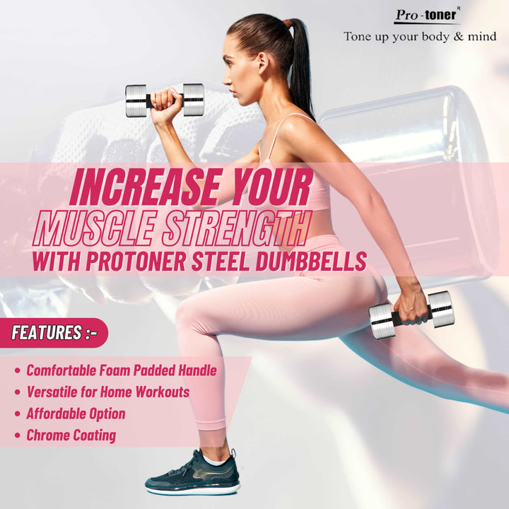 Pair of Steel Dumbbells Protoner - Sports Hubb GYM