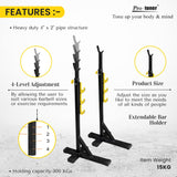 Protoner Blend Heavy Duty Multi-Function Squat Stand with Fiber Hooks (Black and Yellow)