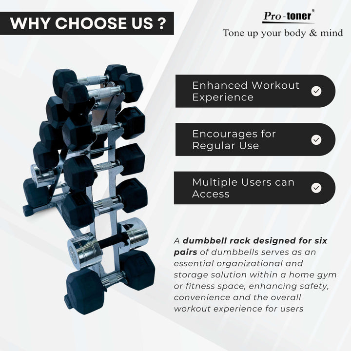 Protoner dumbbell rack for 6 pairs for home gym fitness Protoners GYM