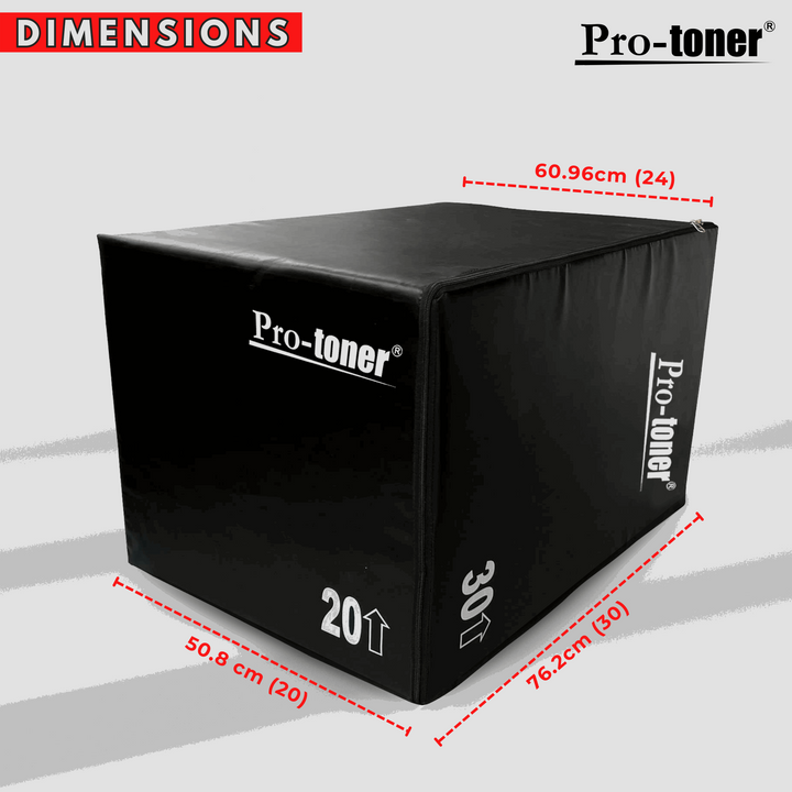 Protoner 3 in 1 20 Inch 24 Inch 30 Inch Foam Plyometric Jump Box | Gym Equipment | Home Gym Equipment | Commercial Gym Machines | Strength Training Equipment | Protoners | [2025]