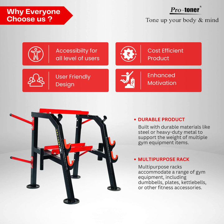 Protoner multipurpose weight rack for dumbbells weights and bars for home and commercial use Protoner GYM