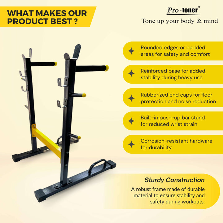 Protoner 4 in 1 Dip stand , bar holder , plate holder and push up stand | Gym Equipment | Home Gym Equipment | Commercial Gym Machines | Strength Training Equipment | Protoners | [2025]