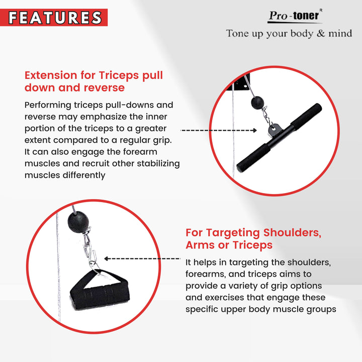 Multy grip chin up bar with lats pulley and punching bag hanger hook Protoners GYM