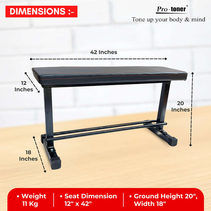 Protoner Flat bench with dumbbell rack Protoner GYM