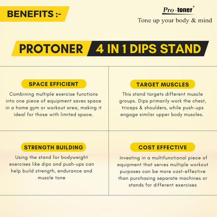 Protoner 4 in 1 Dip stand , bar holder , plate holder and push up stand Protoner GYM