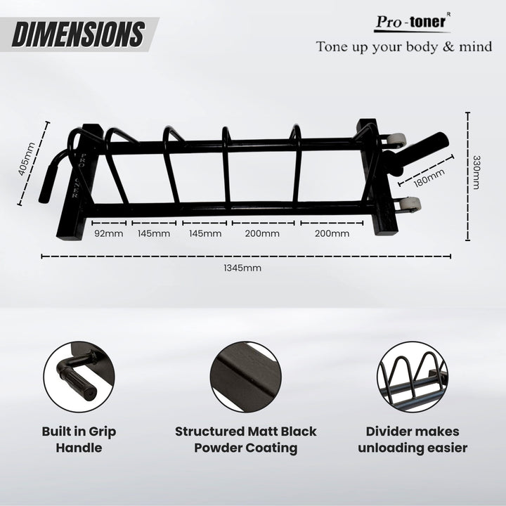 Protoner professional Bumper Cart for up to 250kg weight Plates | Gym Equipment | Home Gym Equipment | Commercial Gym Machines | Strength Training Equipment | Protoners | [2025]