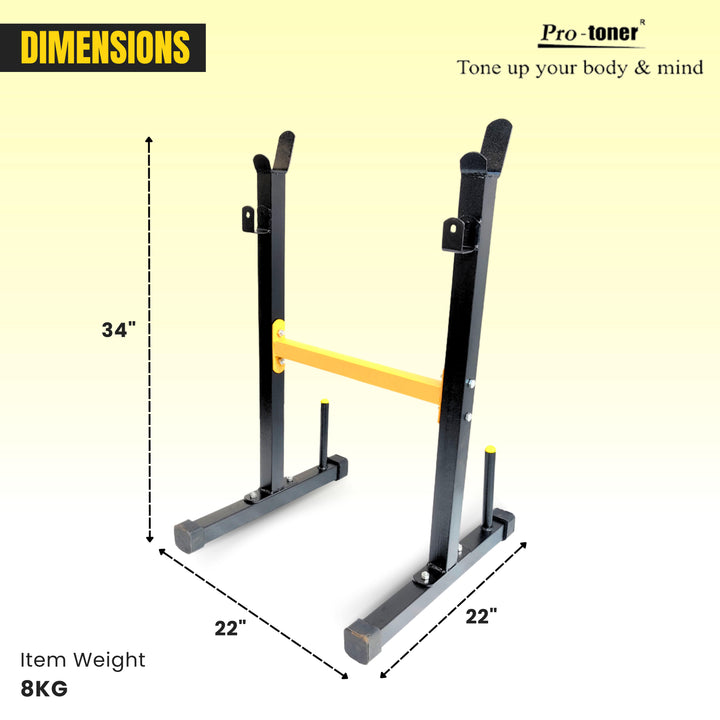 Protoner Rod and Weight Holder with Holding Capacity of 2 Bars Black, Yellow Protoner GYM