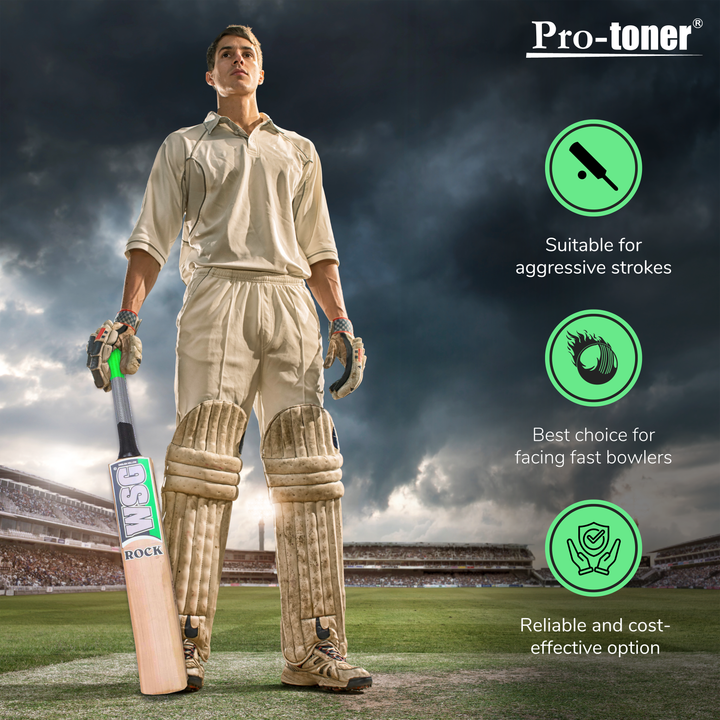 Protoner Wsg ROCK Kashmir willow cricket bat super huge bulge season bat Protoner - Sports Hubb GYM