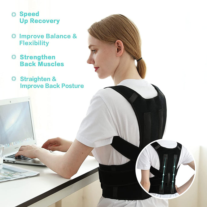 Protoner free Size Posture Corrector For Men And Women Back Support Belt Back Pain Back Straight And Shoulder Support Belt Universal Size Metallic Belt Protoners GYM