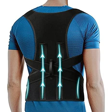 Protoner free Size Posture Corrector For Men And Women Back Support Belt Back Pain Back Straight And Shoulder Support Belt Universal Size Metallic Belt Protoners GYM