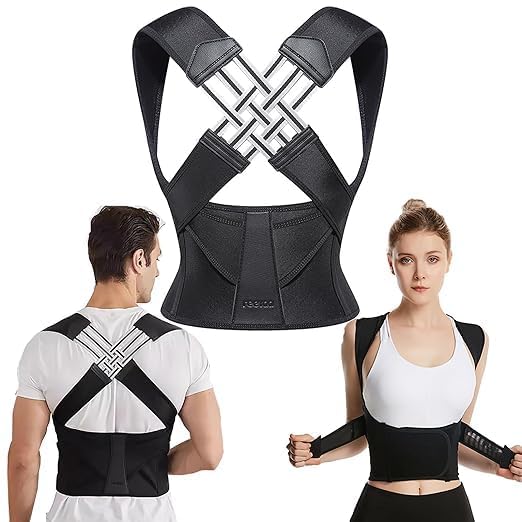 Protoner Free Size Posture Corrector For Men And Women Back Support Belt Back Pain Back Straight And Shoulder Support Belt Universal Size Metallic Belt Posture Corrector Belt for upper back | Gym Equipment | Home Gym Equipment | Commercial Gym Machines | Strength Training Equipment | Protoners | [2025]