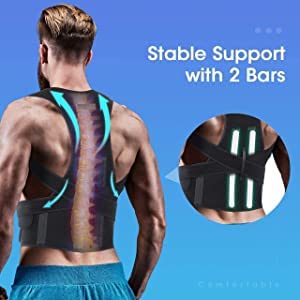 Protoner free Size Posture Corrector For Men And Women Back Support Belt Back Pain Back Straight And Shoulder Support Belt Universal Size Metallic Belt Protoners GYM