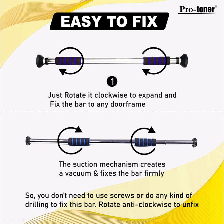 Protoner Door Bar for pullups Adjustable length Protoners GYM