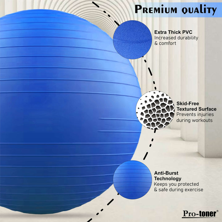 Protoner Gym Ball 65 cms with Inflating Pump