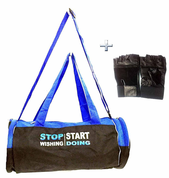 Combo Protoner Gym Bag Stop Wishing Start Doing With Gloves | Gym Equipment | Home Gym Equipment | Commercial Gym Machines | Strength Training Equipment | Protoners | [2025]