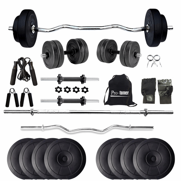 Protoner PVC Weight Lifting Home gym package with 4 Rods starting from 20 kgs | Gym Equipment | Home Gym Equipment | Commercial Gym Machines | Strength Training Equipment | Protoners | [2025]