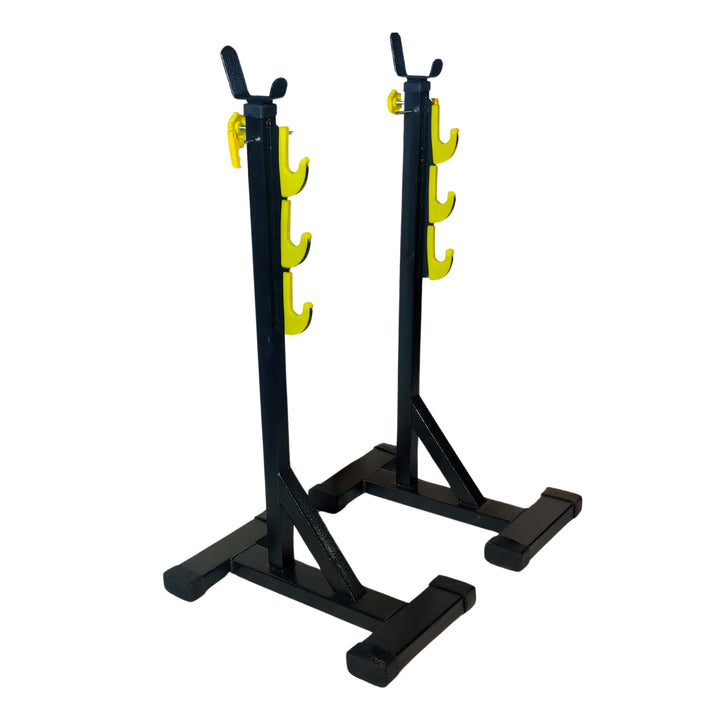 Protoner Blend Heavy Duty Multi-Function Squat Stand with Fiber Hooks Black and Yellow Protoner GYM