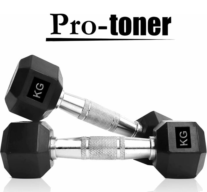 Protoner Hex Dumbbells Pair from size 1.25 kg to 25 kgs Protoner - Sports Hubb GYM