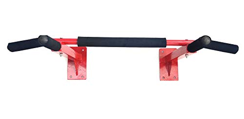 Protoner Red Wall Mounting Chin Up Bar and Ab Strap Combo | Gym Equipment | Home Gym Equipment | Commercial Gym Machines | Strength Training Equipment | Protoners | [2025]