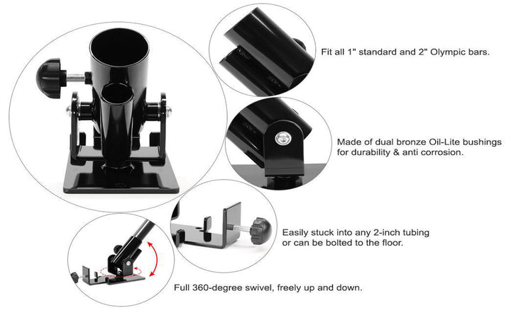 T Bar Row for One Inch and Two Inches Widest 360 Degree landmine Protoners GYM