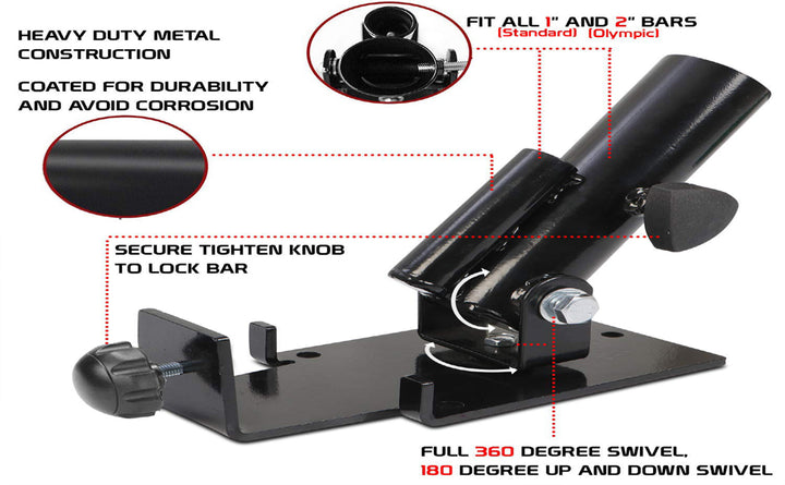 T Bar Row for One Inch and Two Inches Widest 360 Degree landmine Protoners GYM