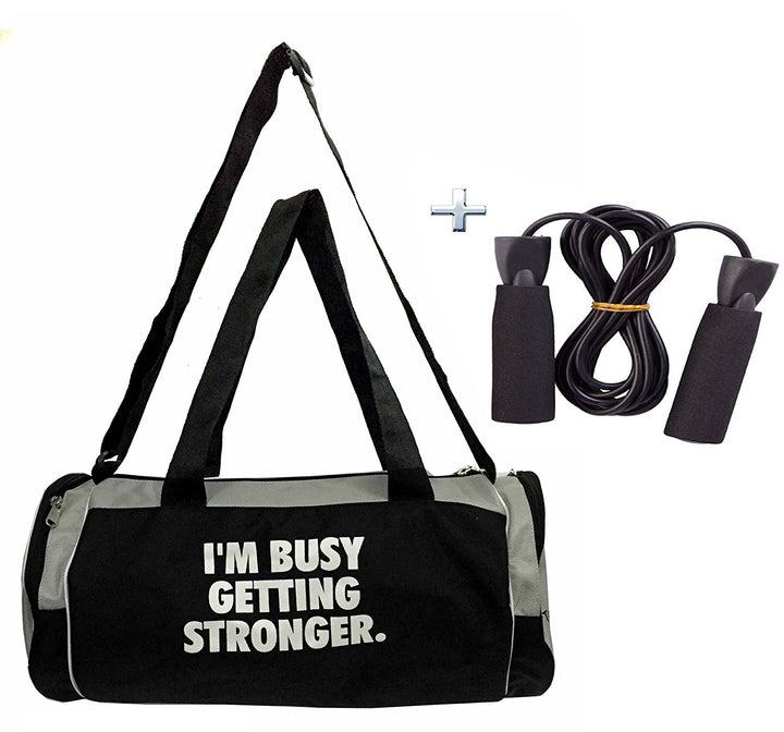 Combo Protoner Sports Gym Duffel bag " I am busy getting stronger" with Skipping Rope Protoners GYM