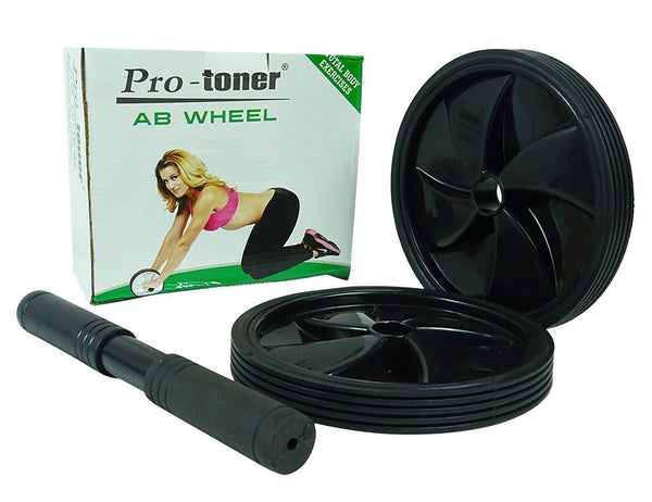 Protoner EXWHEEL Plastic Double Exercise Wheel with Knee Mat Protoner - Sports Hubb GYM