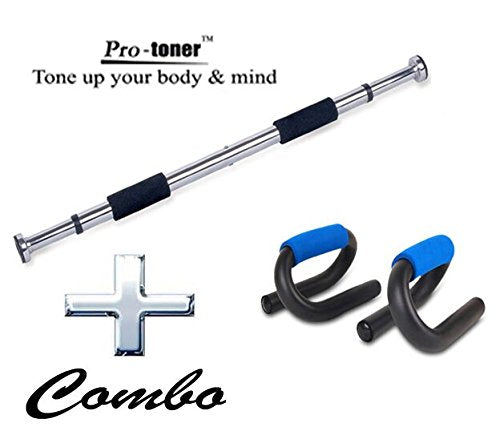 Combo of Door bar for pullups & Chinups with Push Up Bars Protoners GYM