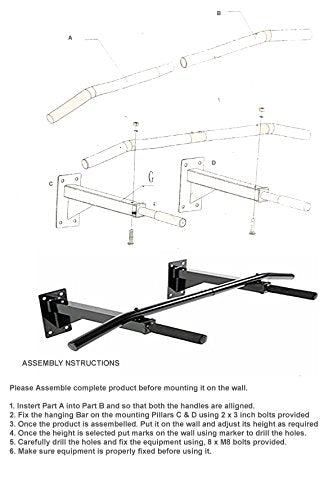 Protoner Combo Of Wall Mounting Chinup Bar, Rope & Hand Grip Protoners GYM