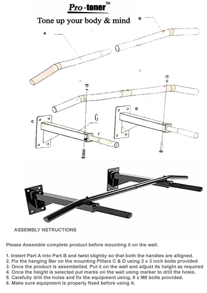 Protoner CH Steel Wall Mounting Chin-Up Bar Protoners GYM